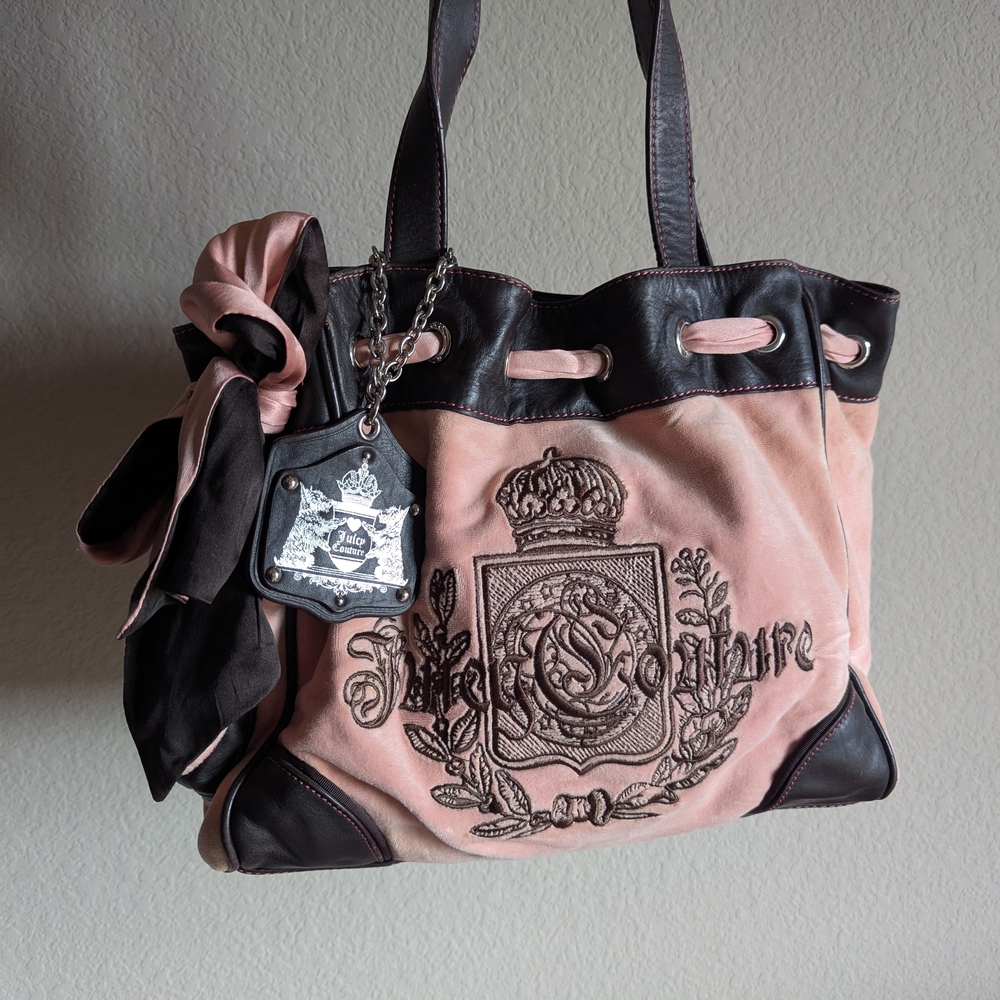 Juicy Couture Pink and Black Tote Bag